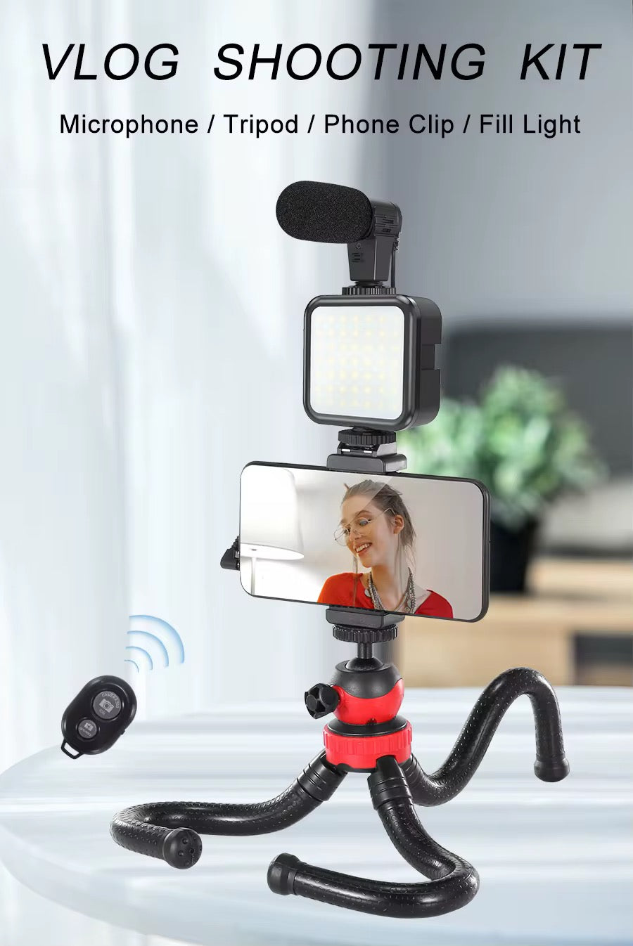 MAMEN – Kit d'enregistrement vidéo pour Smartphone, avec trépied, obturateur de lumière, pour caméra, téléphone, Youtube