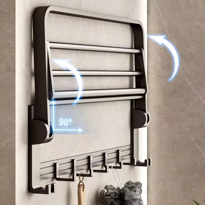 porte-serviettes pliant mural en aluminium