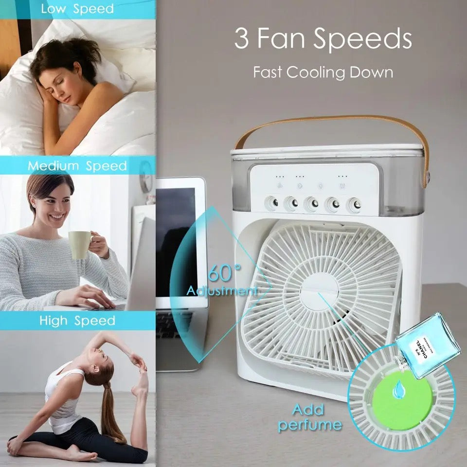 Climatiseur portable, refroidisseur d'air, ventilateur de pulvérisation 3 vitesses