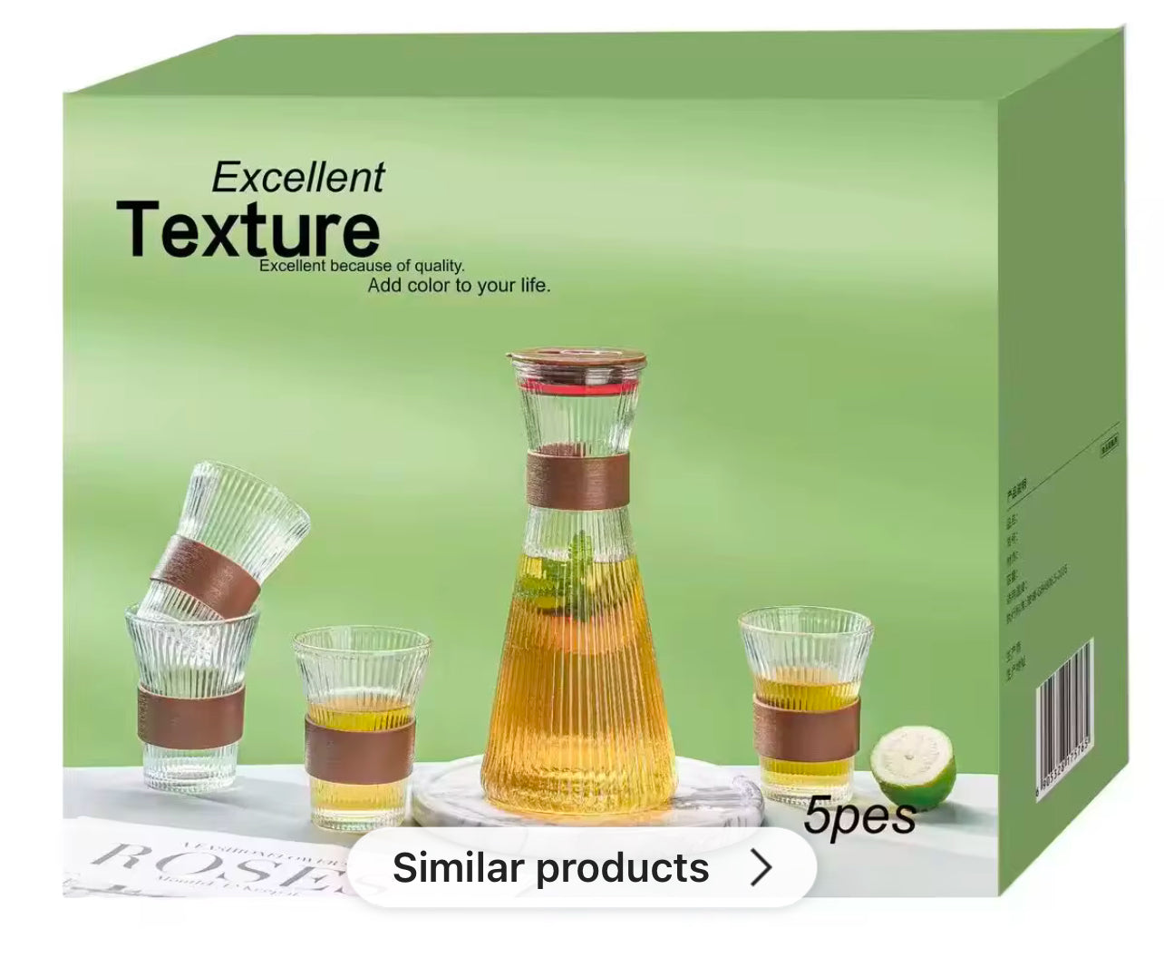 Pichet à eau en 4 verre froid, Pot à eau Transparent résistant à la chaleur avec couvercle, bouilloire à eau pour réfrigérateur de grande capacité
