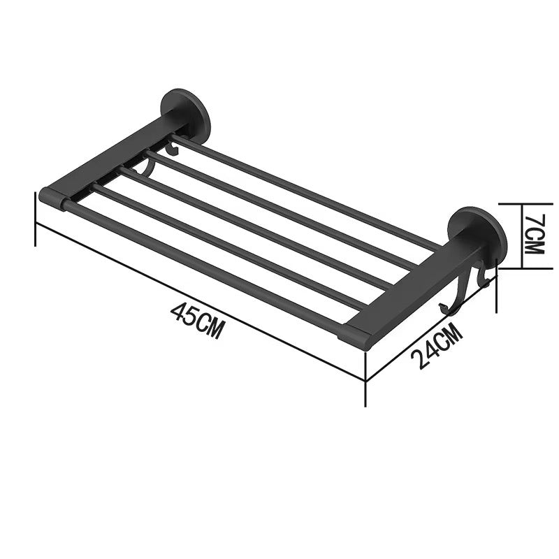 Étagère de Salle de Bain Multifonction Sans Clou – Porte-Serviettes, Chaussettes et Chaussons