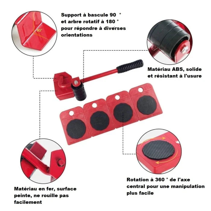 Ensemble D'outils De Déplacement Pour Meubles Lourds 150 Kg