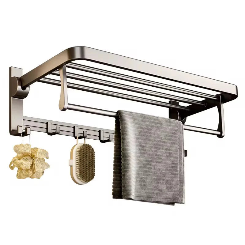 porte-serviettes pliant mural en aluminium