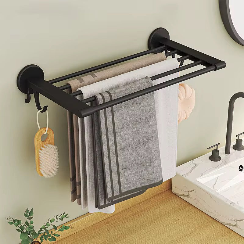 Étagère de Salle de Bain Multifonction Sans Clou – Porte-Serviettes, Chaussettes et Chaussons