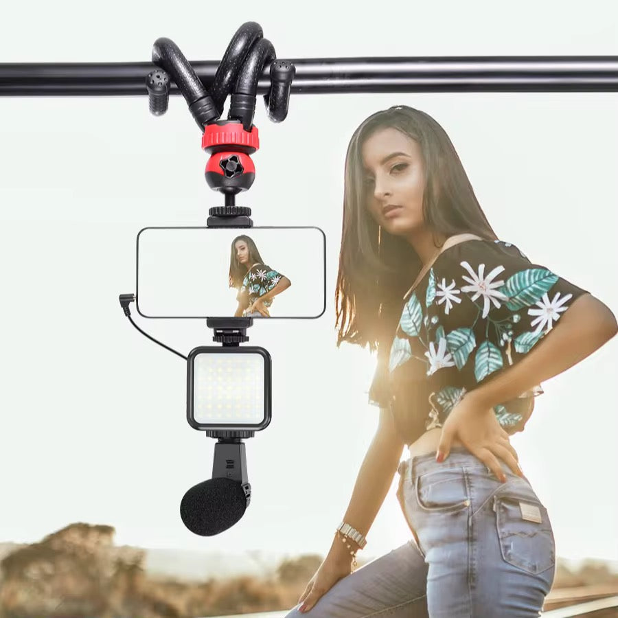 MAMEN – Kit d'enregistrement vidéo pour Smartphone, avec trépied, obturateur de lumière, pour caméra, téléphone, Youtube