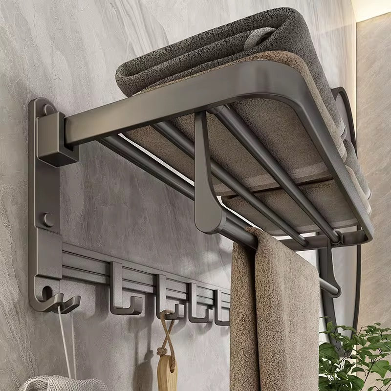 porte-serviettes pliant mural en aluminium
