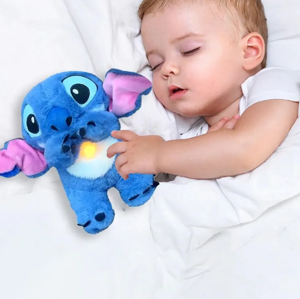 Les peluches Stitch pour le soulagement de l'anxiété & oursons en peluche avec détails sensoriels, musique, lumières et mouvement de respiration rythmique.