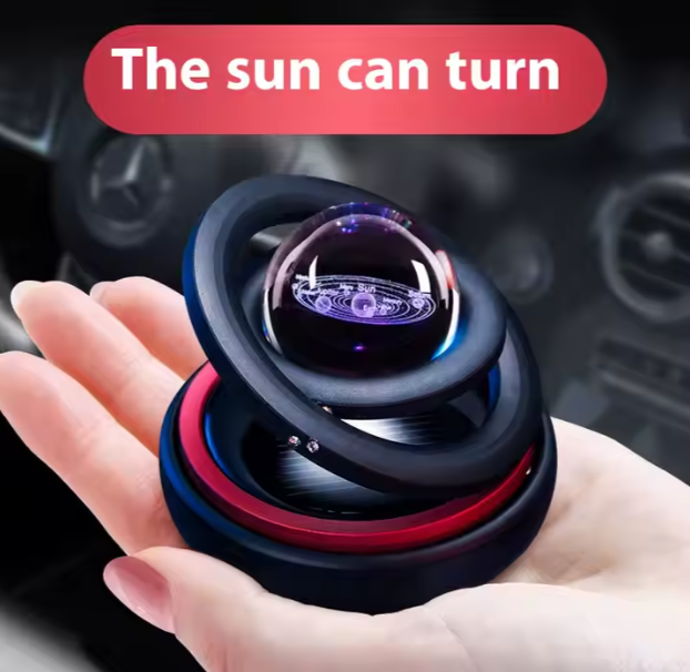 Galaxia 2.0 -Boule de Cristal Interstellaire – Désodorisant de Voiture à Énergie Solaire