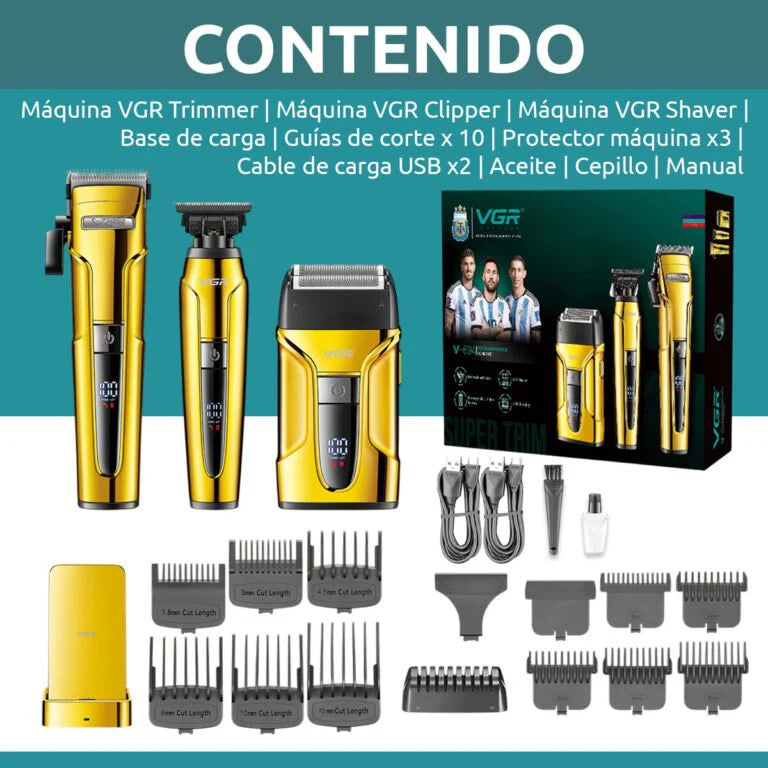 Kit combiné rechargeable de qualité professionnelle VGR V-694