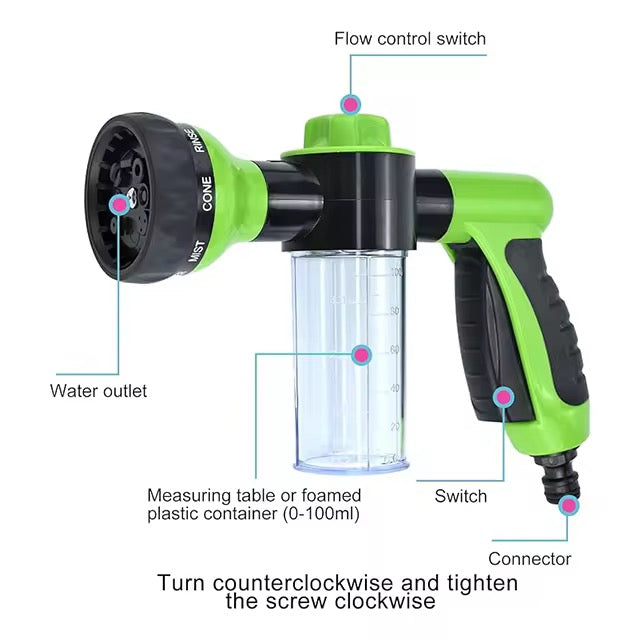 Pistolet de Lavage Multifonction 
Haute Pression avec Savon – Bain & Nettoyage