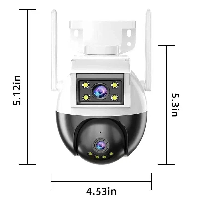 Caméra de sécurité intelligente WiFi étanche à double objectif iCSee 4 MP