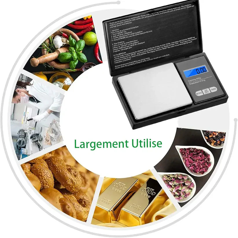 Balance De Précision Numérique Pour Bijoux Et Cuisine De 0.4 À 500g